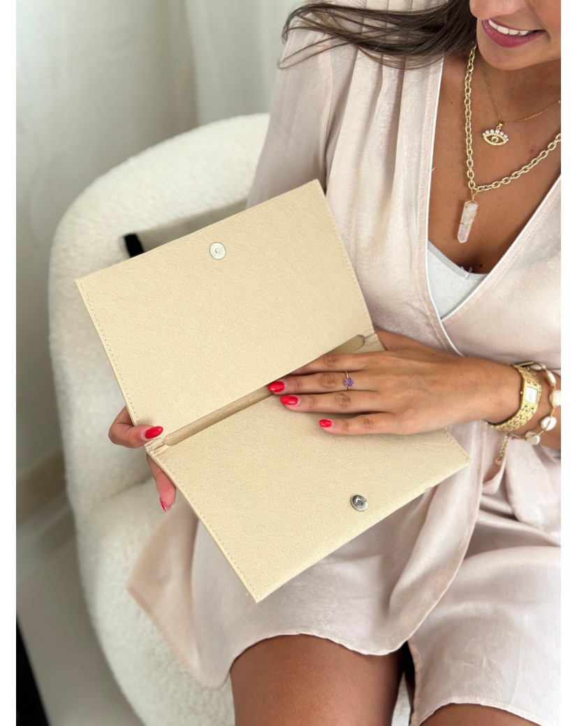 Praktisches Filz-Etui GRENOBLE Beige – individuell bedruckbar