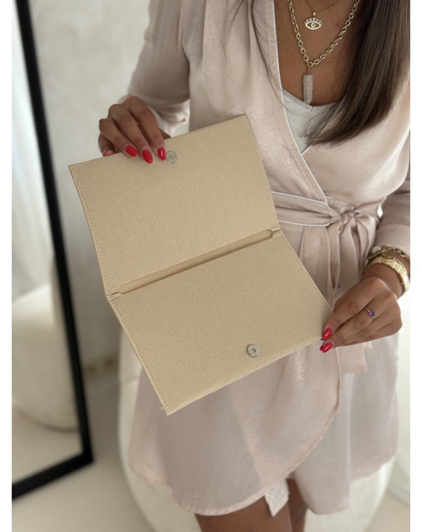 Praktisches Filz-Etui GRENOBLE Beige – individuell bedruckbar