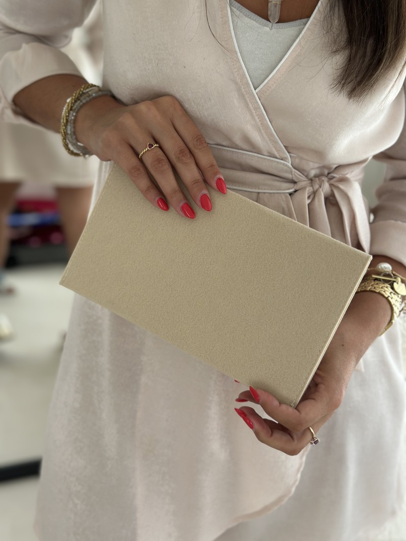 Praktisches Filz-Etui GRENOBLE Beige – individuell bedruckbar