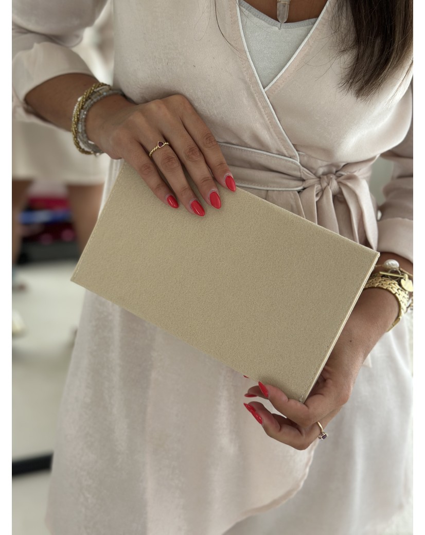 Praktisches Filz-Etui GRENOBLE Beige – individuell bedruckbar