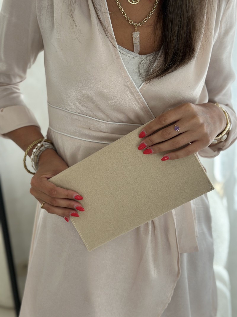 Praktisches Filz-Etui GRENOBLE Beige – individuell bedruckbar