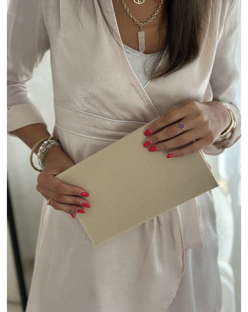 Praktisches Filz-Etui GRENOBLE Beige – individuell bedruckbar