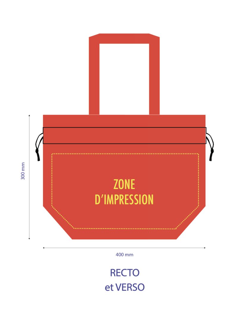 NONWOVEN DRAAGTAS "NICE" - ROOD - M (40+14x30cm)