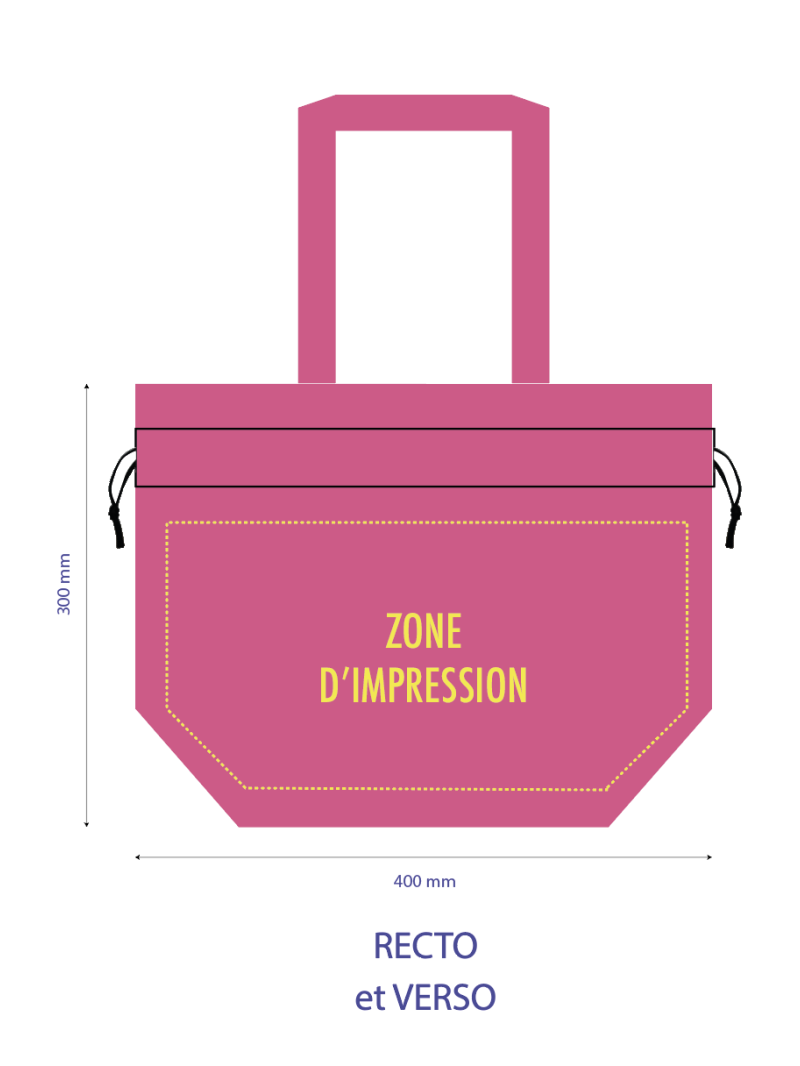 NONWOVEN DRAAGTAS "NICE" - ROZE - M (40+14x30cm)