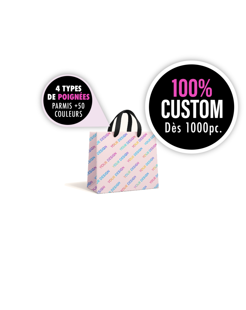 Luxe papieren tas "Monaco"- 100% gepersonaliseerd - S (25x10x20 cm)