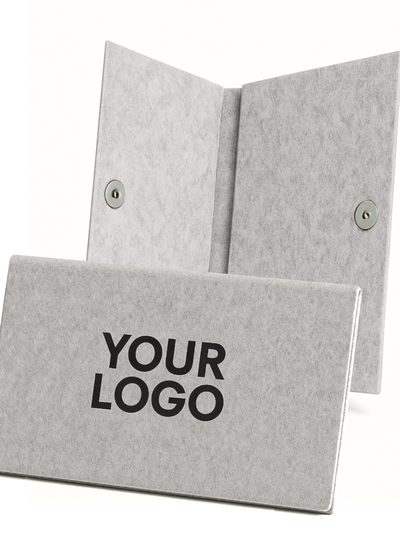 Pochette Feutrine gris clair – Personnalisable avec votre logo