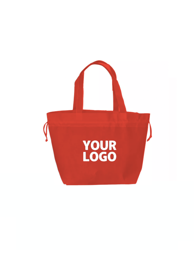 NONWOVEN DRAAGTAS "NICE" - ROOD - M (40+14x30cm)