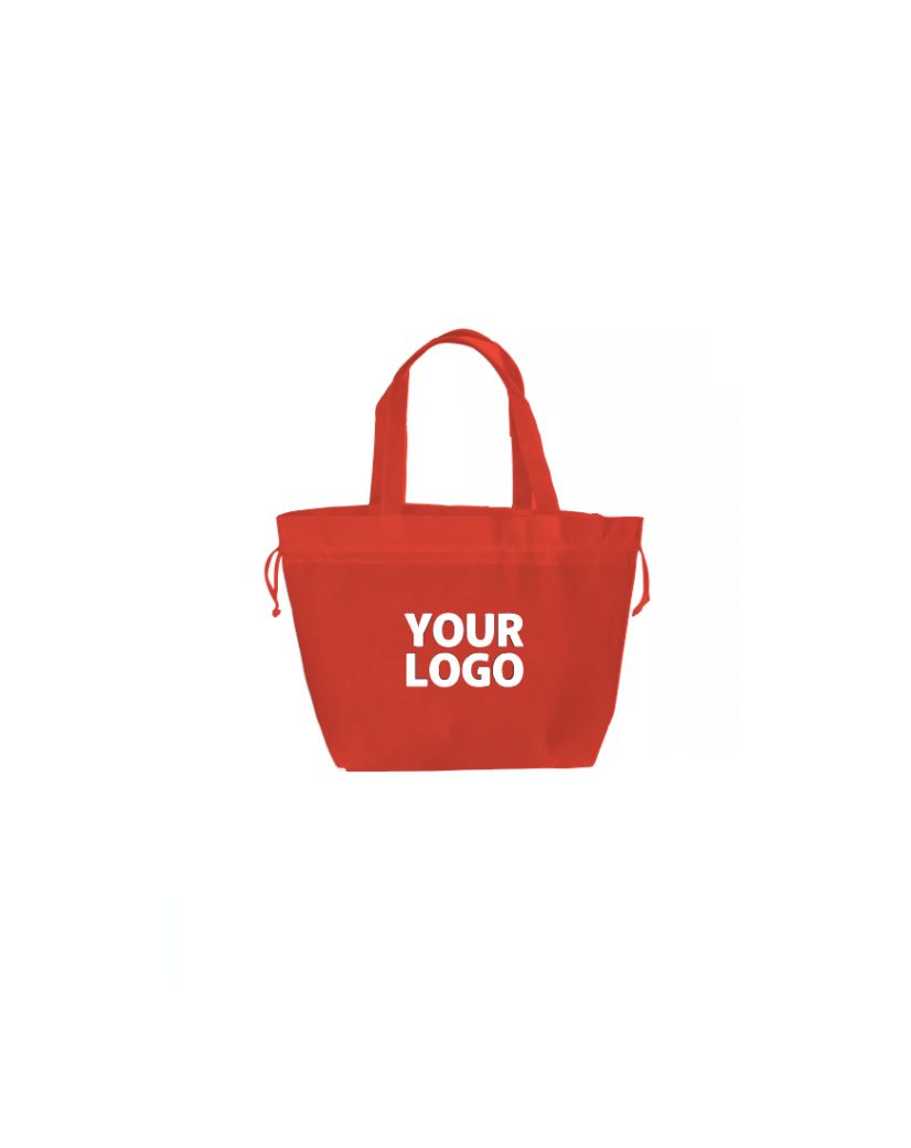 NONWOVEN DRAAGTAS "NICE" - ROOD - M (40+14x30cm)