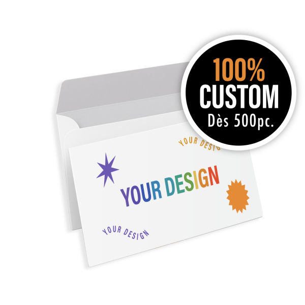 Personalized white envelope - 22x11cm