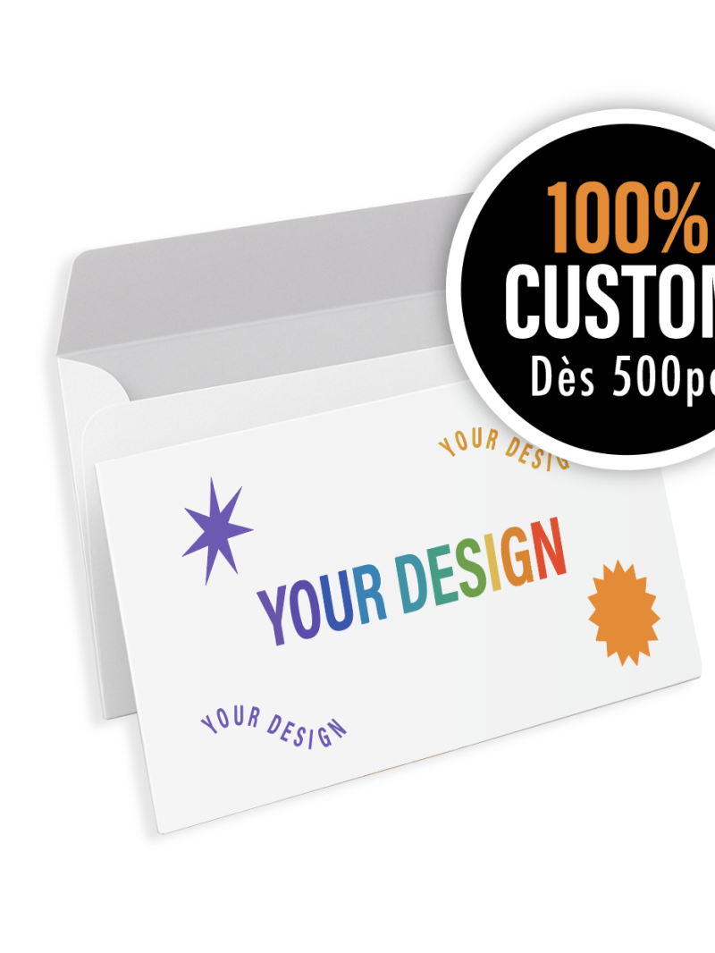 GEPERSONALISEERDE WITTE ENVELOP - 22X11CM