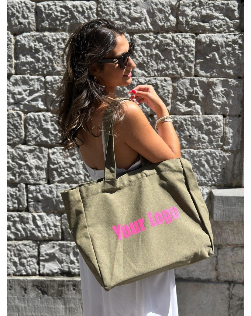 DRAAGTAS "NANCY" - ARMY (43x15x36 CM)