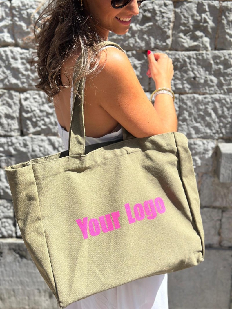 DRAAGTAS "NANCY" - ARMY (43x15x36 CM)
