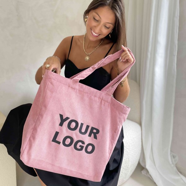 SAC OXFORD - VELOURS ROSE (41,5x10x39cm)