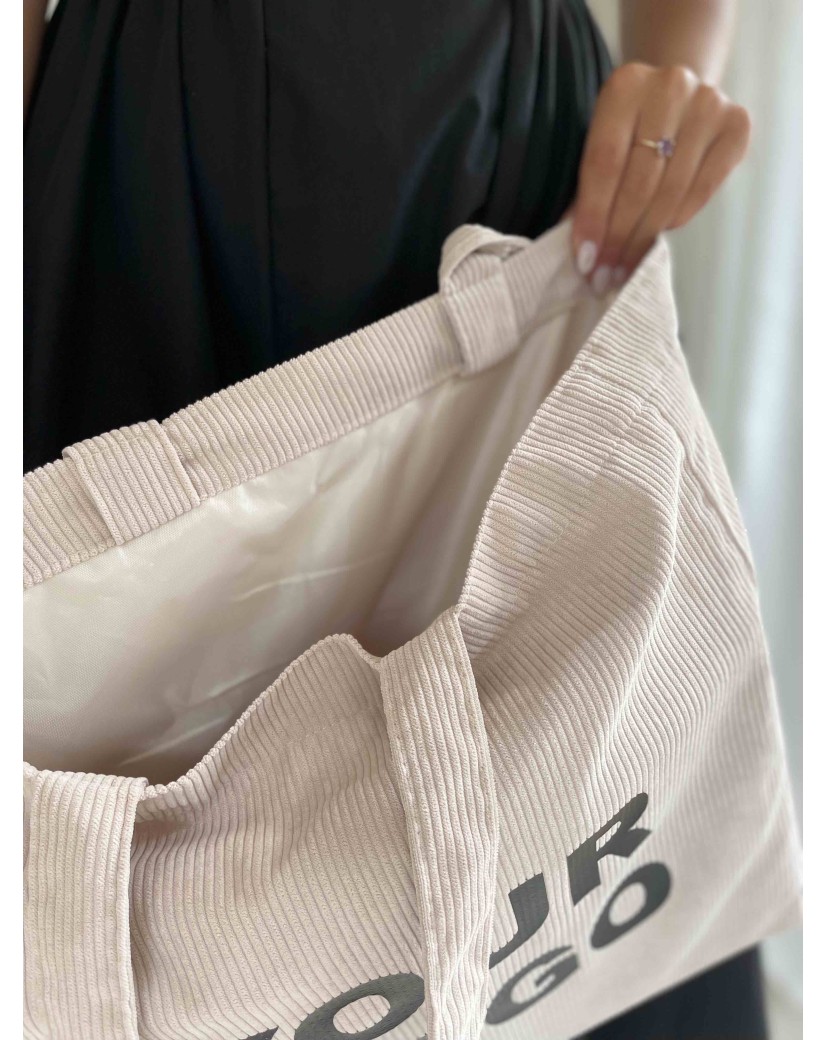 SAC OXFORD - VELOURS BEIGE (41,5x10x39cm)