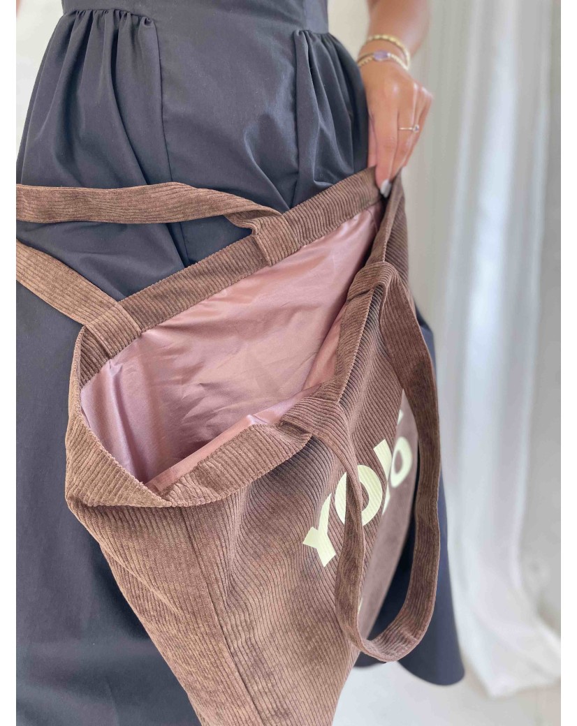 SAC OXFORD - VELOURS BRUN (41,5x10x39cm)