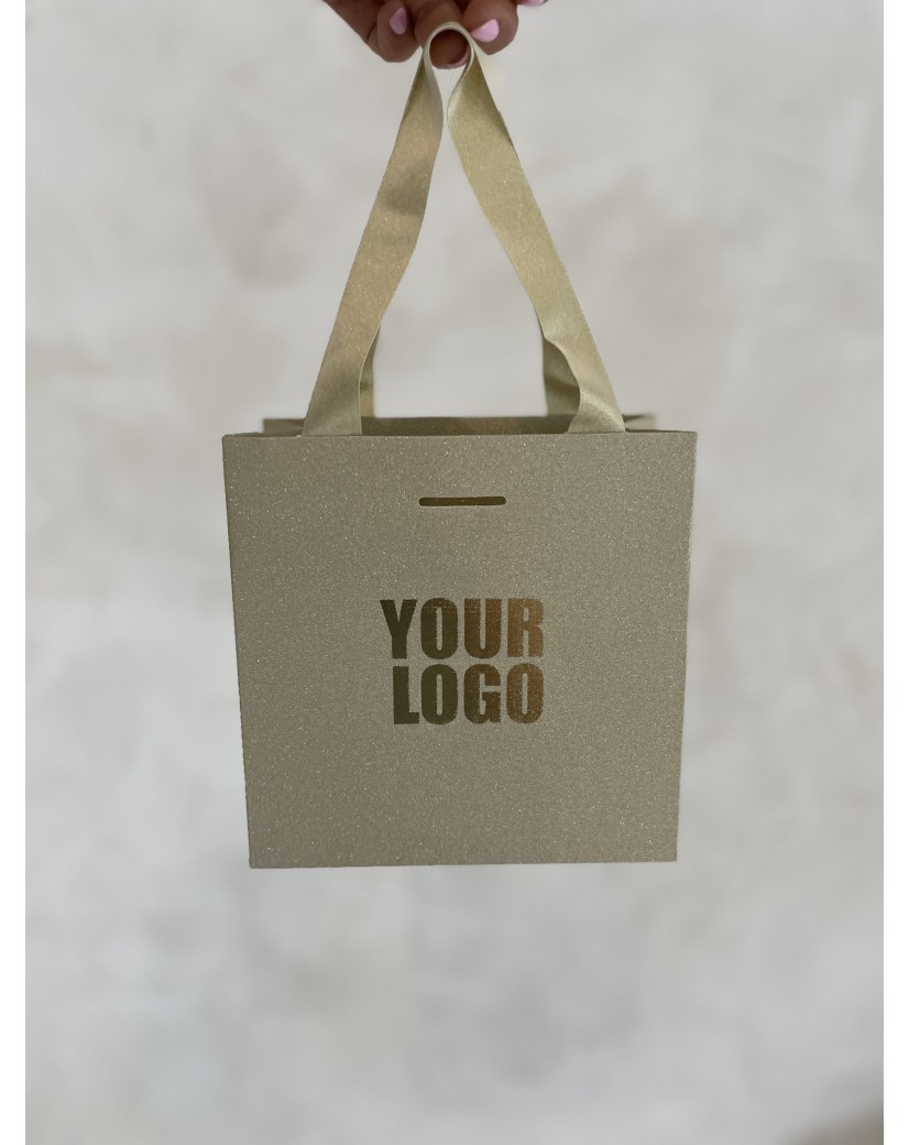 Sac papier Luxe Gold pailleté - XS (16x8x16cm)