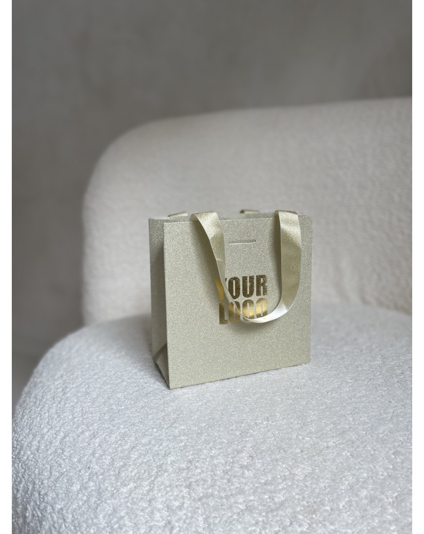 Sac papier Luxe Gold pailleté - XS (16x8x16cm)