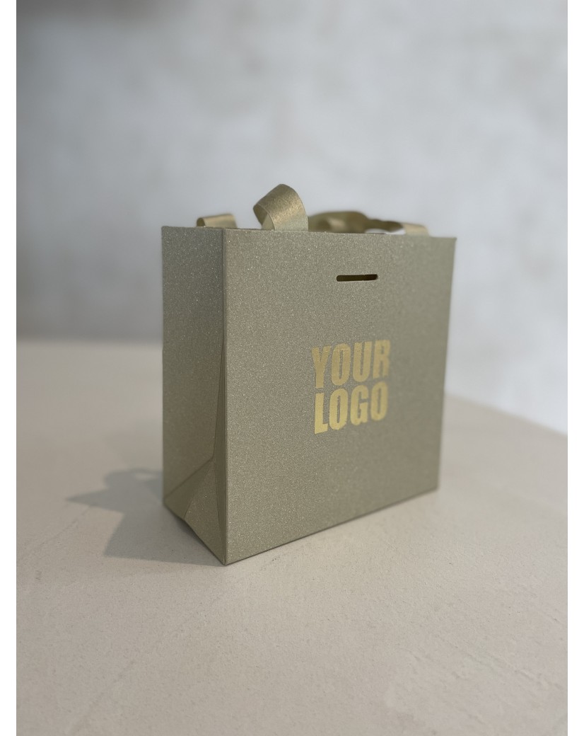 Sac papier Luxe Gold pailleté - XS (16x8x16cm)