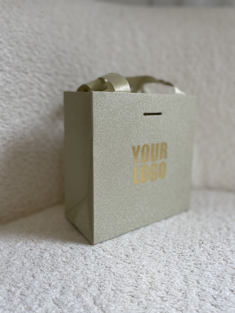 Sac papier Luxe Gold pailleté - XS (16x8x16cm)