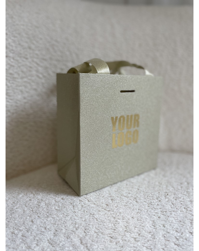 Sac papier Luxe Gold pailleté - XS (16x8x16cm)