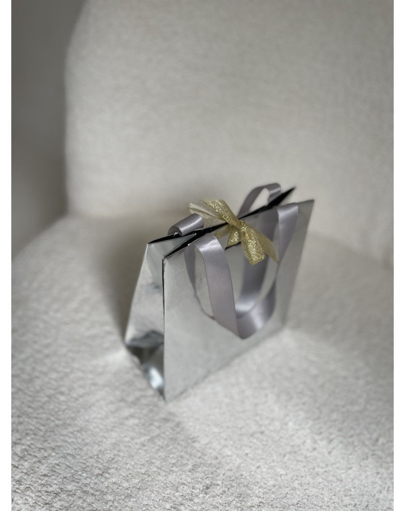 Sac papier Luxe Silver miroir - XS (16x8x16cm)