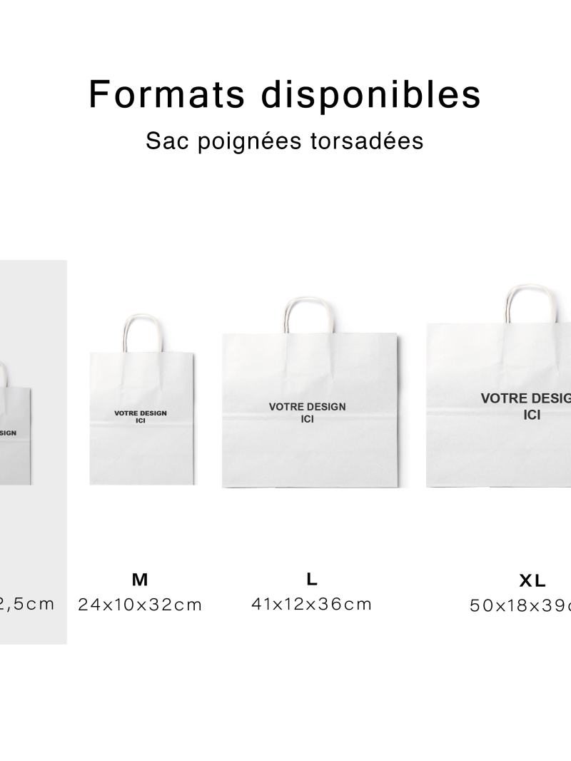 Sac poignées plates blanc