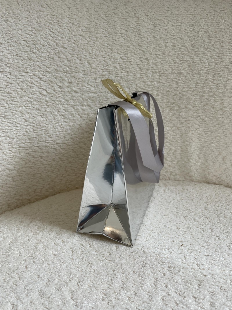 Sac papier Luxe Silver miroir - XS (16x8x16cm)