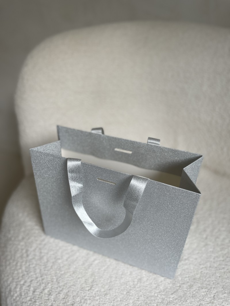 Sac papier Luxe Silver pailleté - S (25x10x20cm)