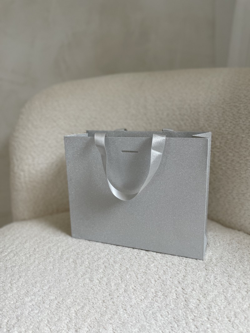 Sac papier Luxe Silver pailleté - S (25x10x20cm)