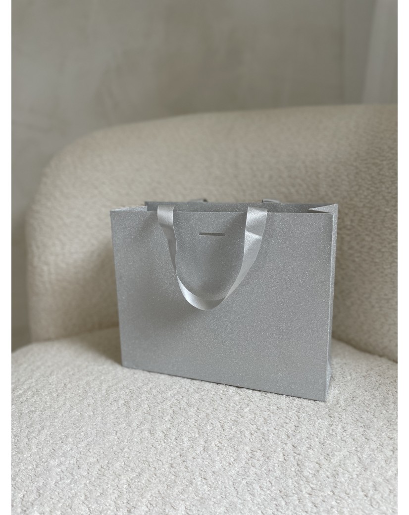 Sac papier Luxe Silver pailleté - S (25x10x20cm)