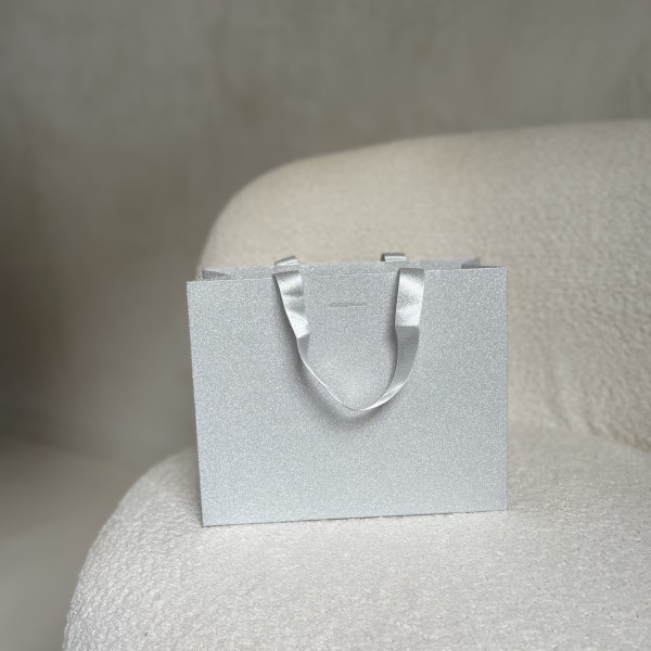 Sac papier Luxe Silver pailleté - S (25x10x20cm)