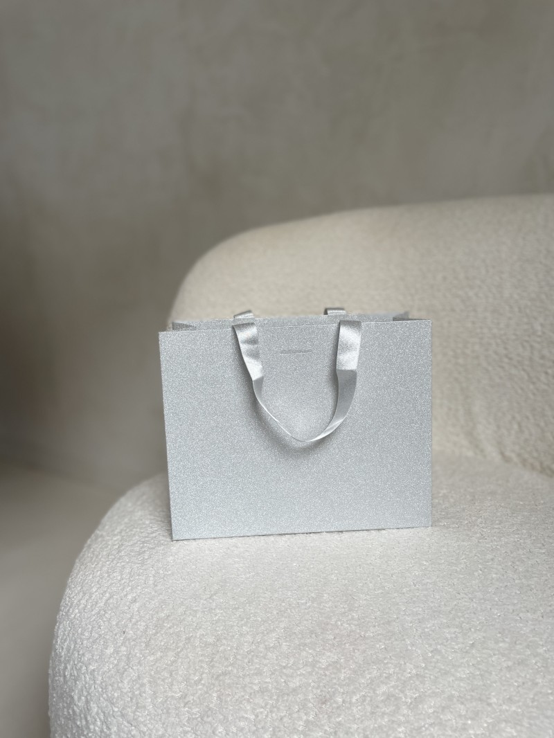 Sac papier Luxe Silver pailleté - S (25x10x20cm)