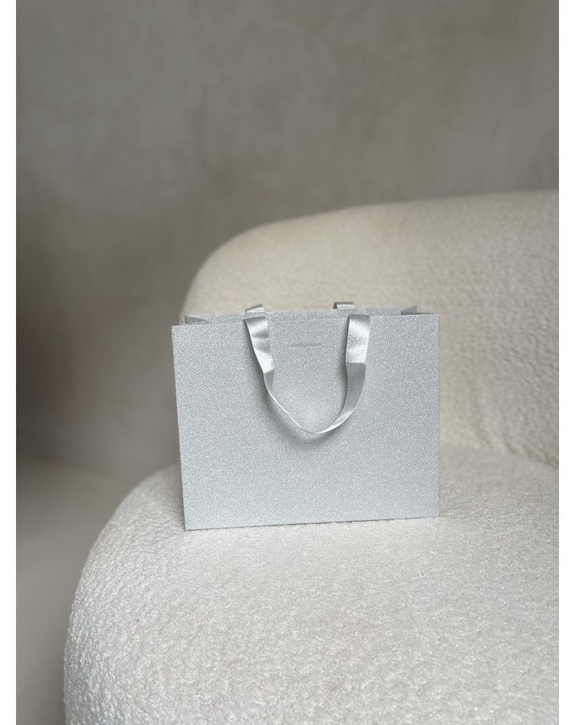 Sac papier Luxe Silver pailleté - S (25x10x20cm)