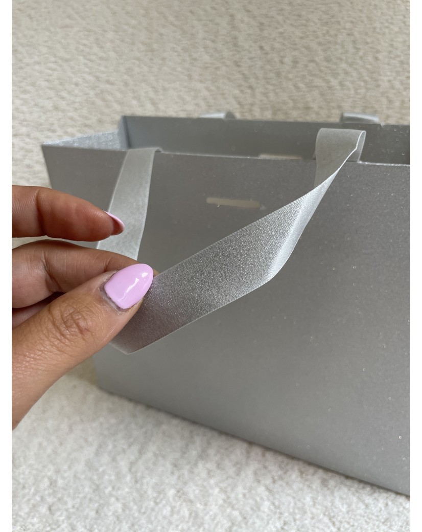 Sac papier Luxe Silver pailleté - S (25x10x20cm)