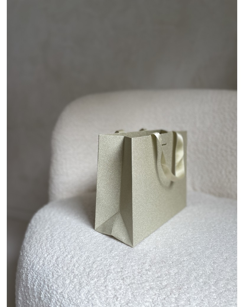 Sac papier Luxe Gold pailleté - S (25x10x20cm)