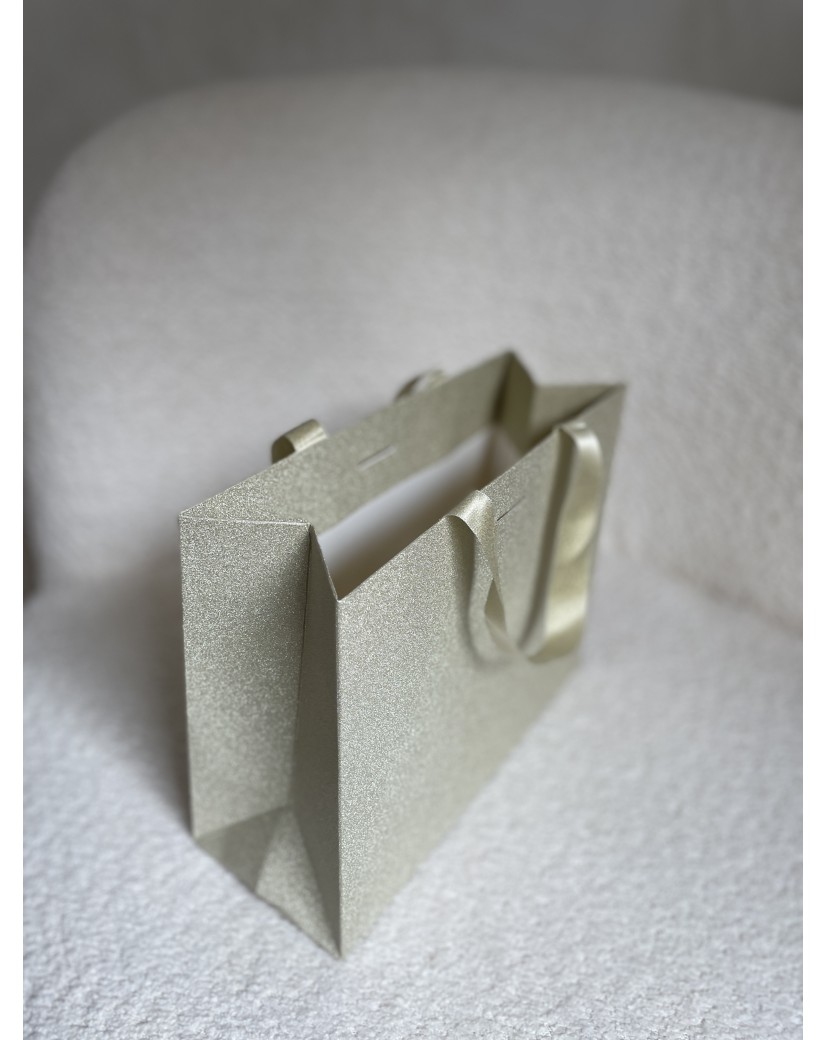 Sac papier Luxe Gold pailleté - S (25x10x20cm)