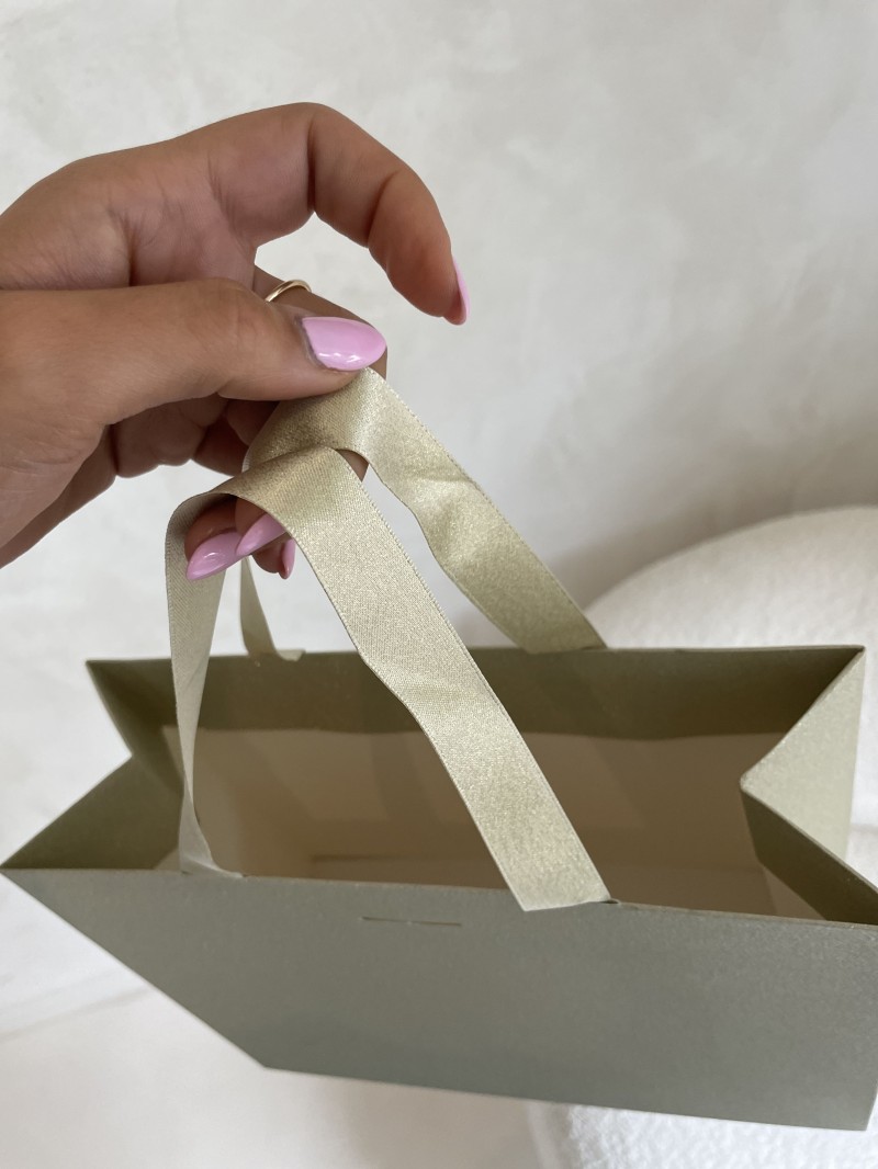 copy of Bolsas de papel de lujo - Blanco XS - Asas de cinta