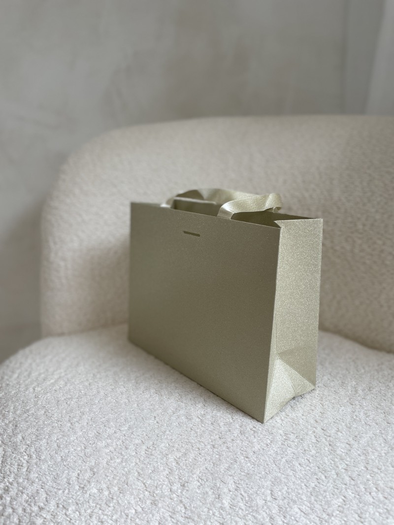 Sac papier Luxe Gold pailleté - S (25x10x20cm)