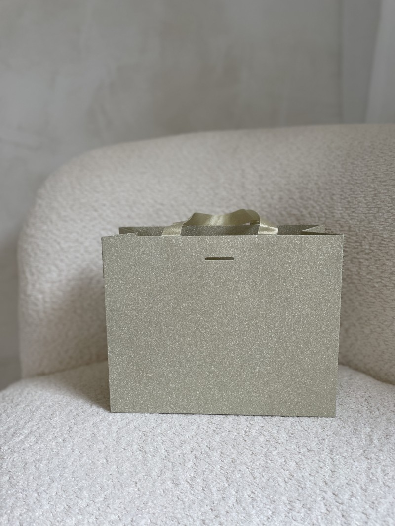 Sac papier Luxe Gold pailleté - S (25x10x20cm)