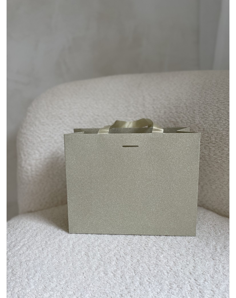 Sac papier Luxe Gold pailleté - S (25x10x20cm)