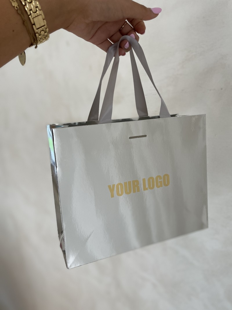 Sac papier Luxe Silver miroir - S (25x10x20cm)