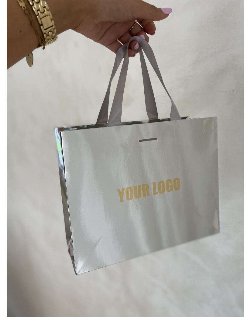 Sac papier Luxe Silver miroir - S (25x10x20cm)
