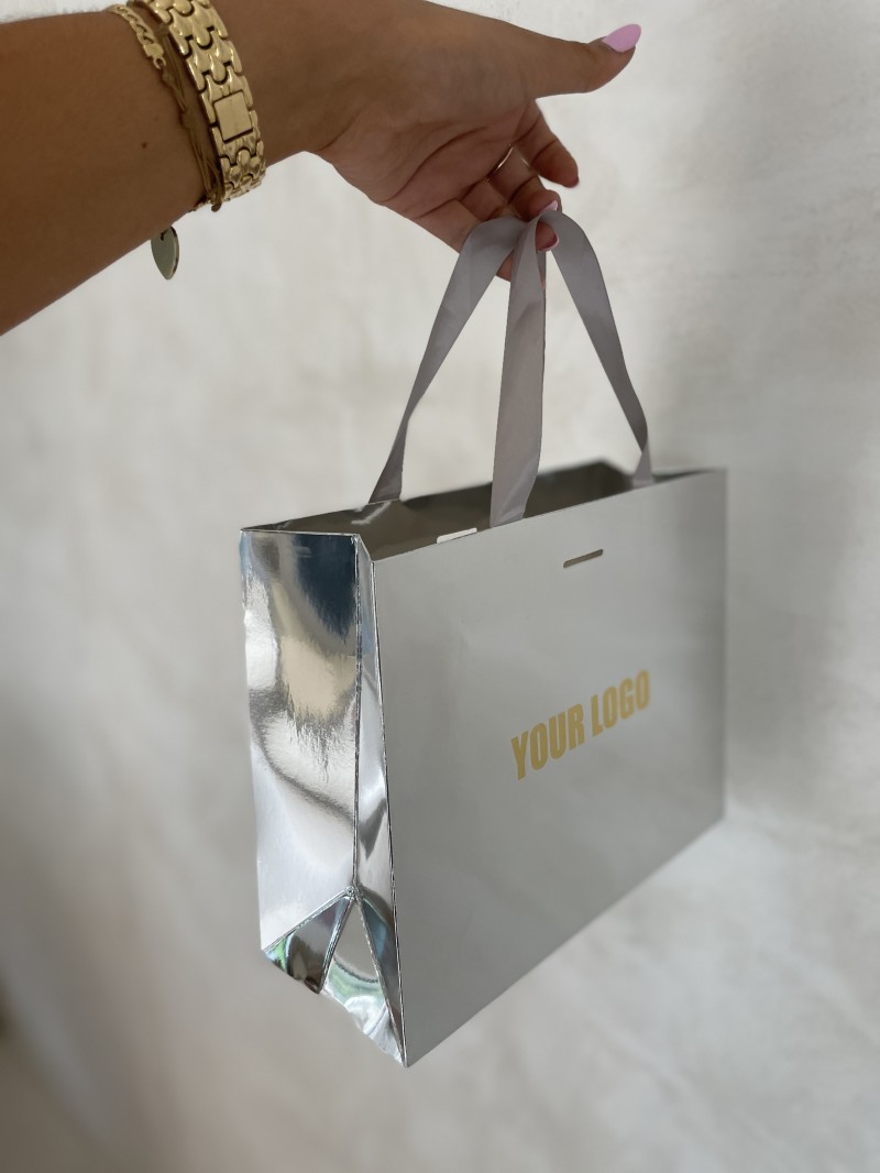 Sac papier Luxe Silver miroir - S (25x10x20cm)