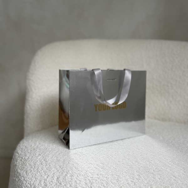 Sac papier Luxe Silver miroir - S (25x10x20cm)