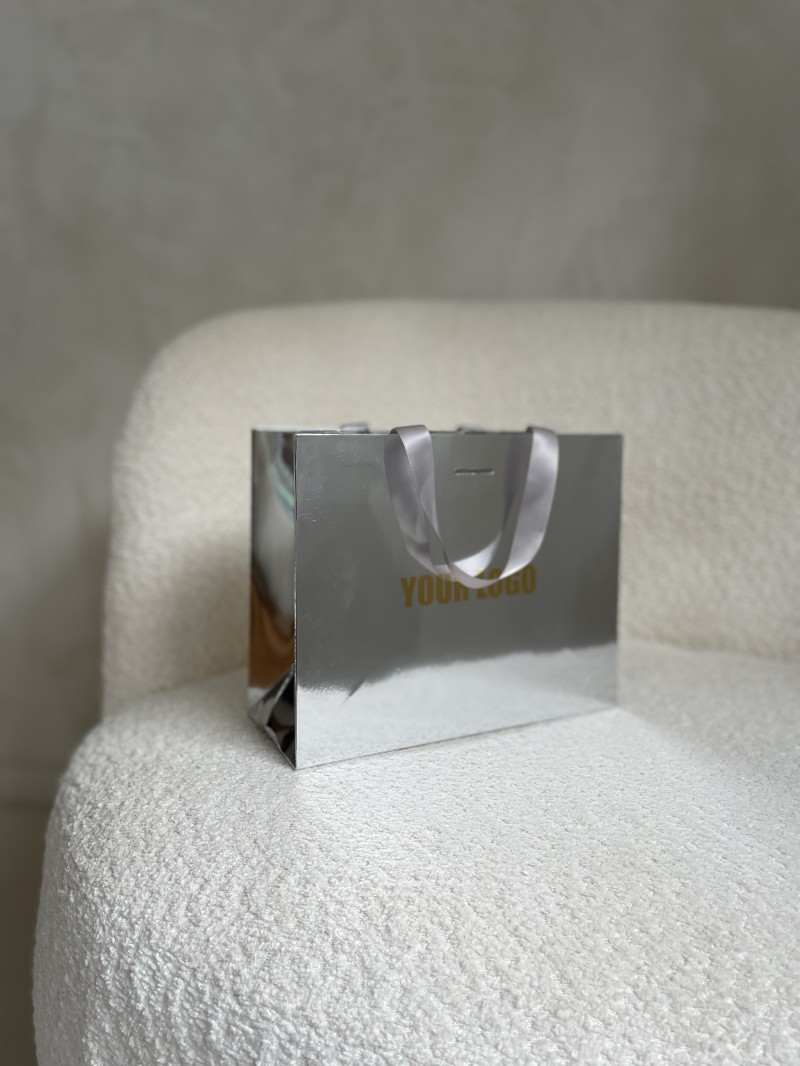 Sac papier Luxe Silver miroir - S (25x10x20cm)