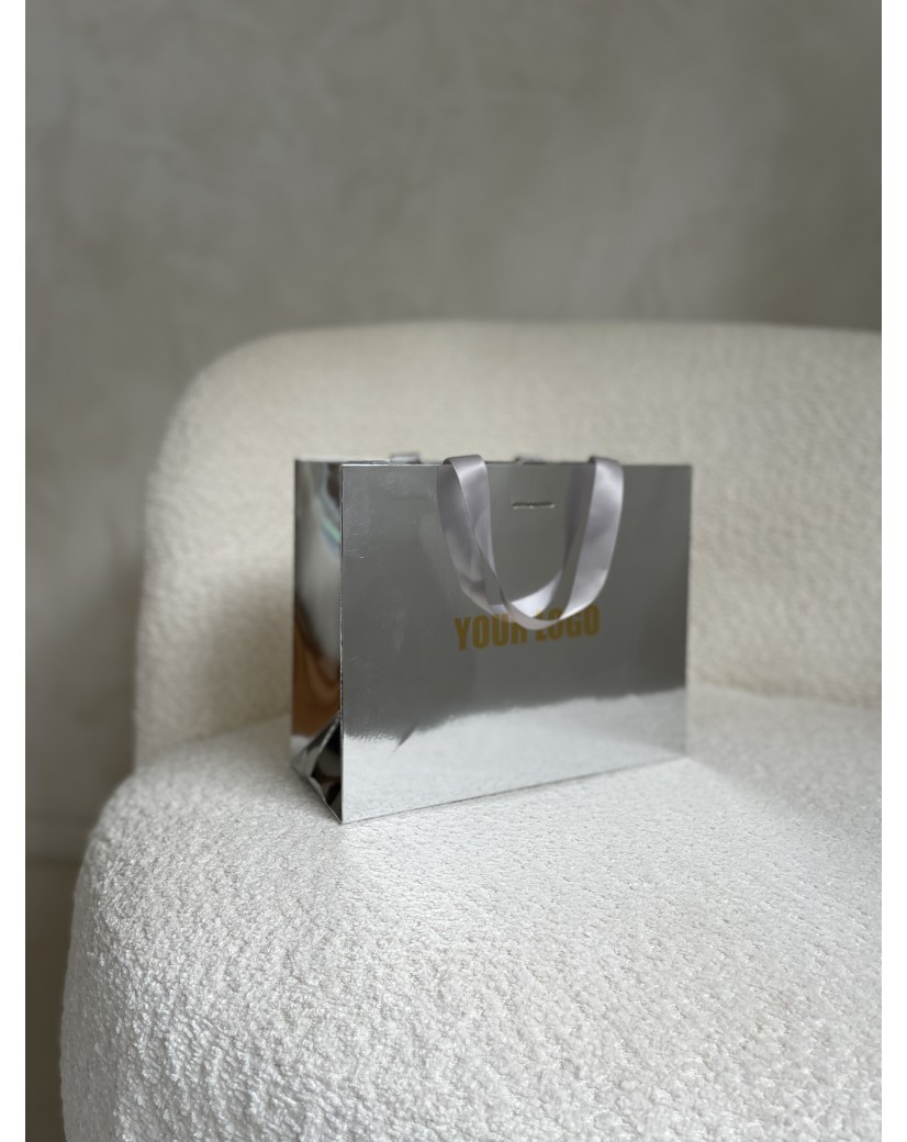 Sac papier Luxe Silver miroir - S (25x10x20cm)