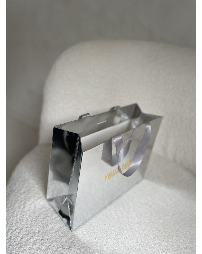 Sac papier Luxe Silver miroir - S (25x10x20cm)