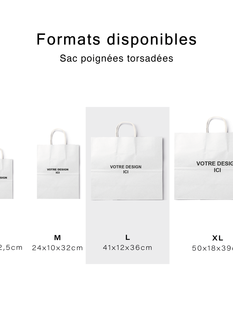 Sac poignées plates blanc