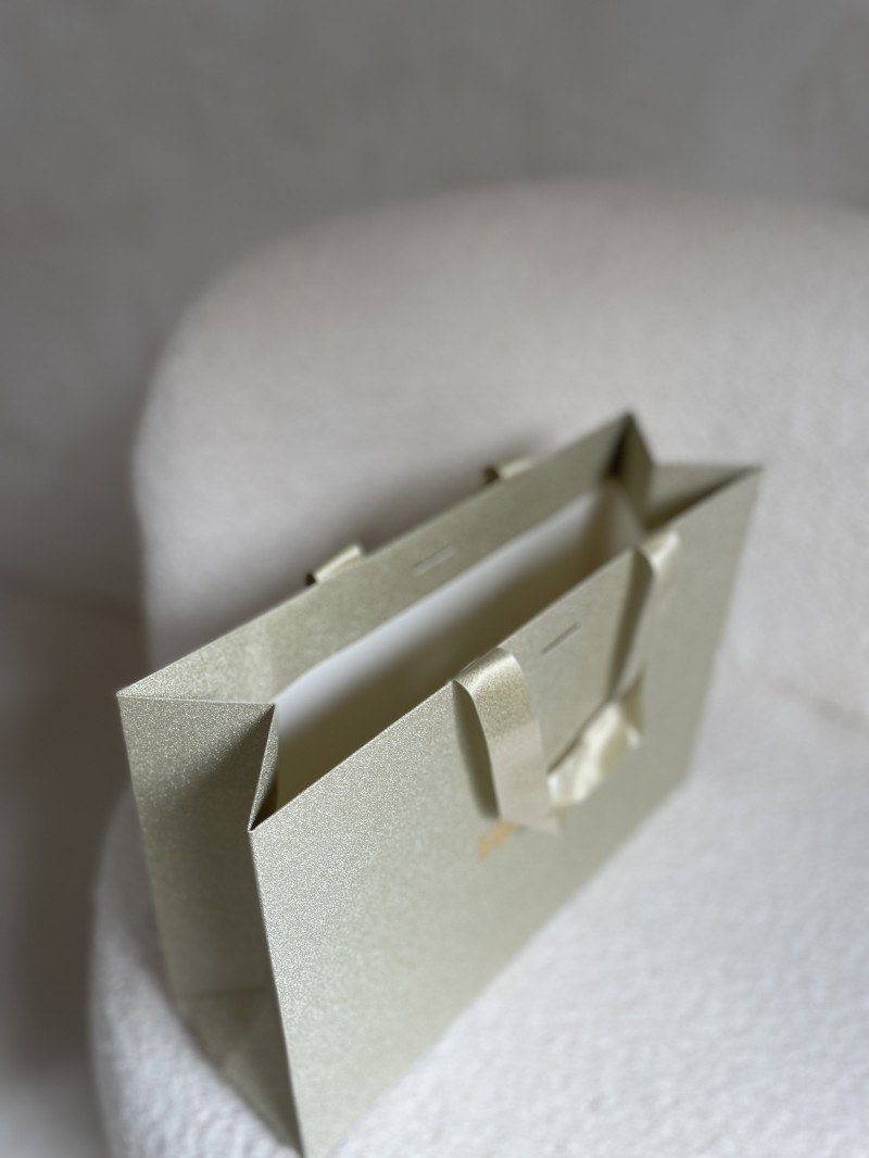 Sac papier Luxe Gold pailleté - M (35x12x25cm)