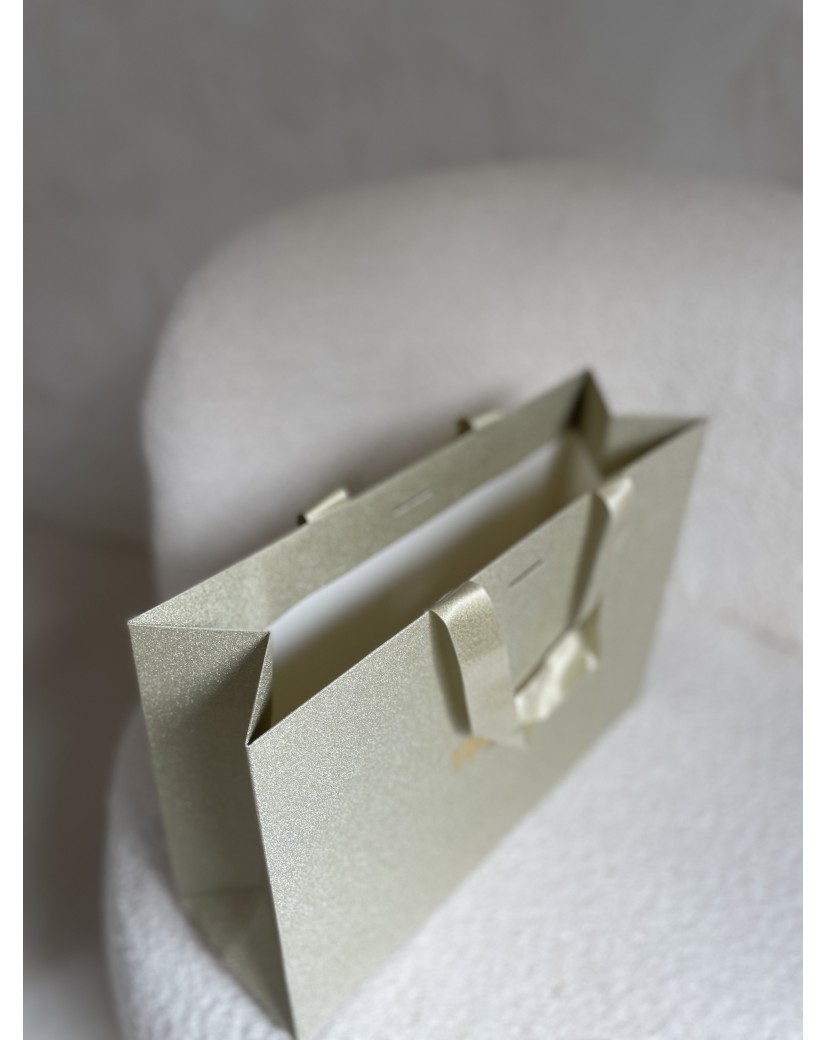 Sac papier Luxe Gold pailleté - M (35x12x25cm)